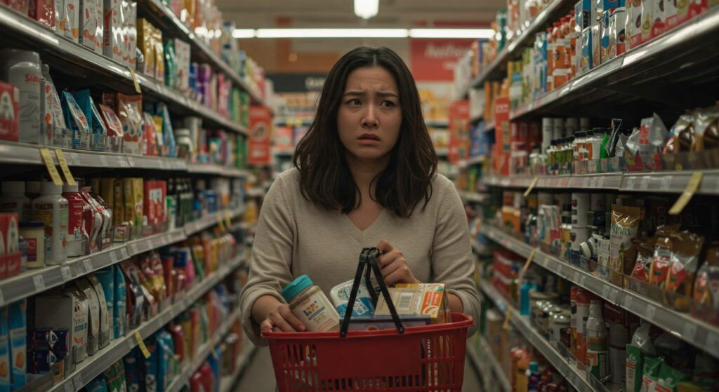 AI_Generated_Image_of_A_Woman_Feeling_Hard_to_Choose_Products