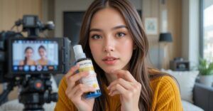 AI_Generated_Image_of_Influencer_Review_Product_Live_on_Camera