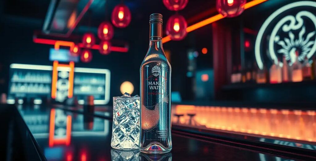 AI_Generated_Image_of_glass bottle_of_mineral_water_glowing_under_neon_lights