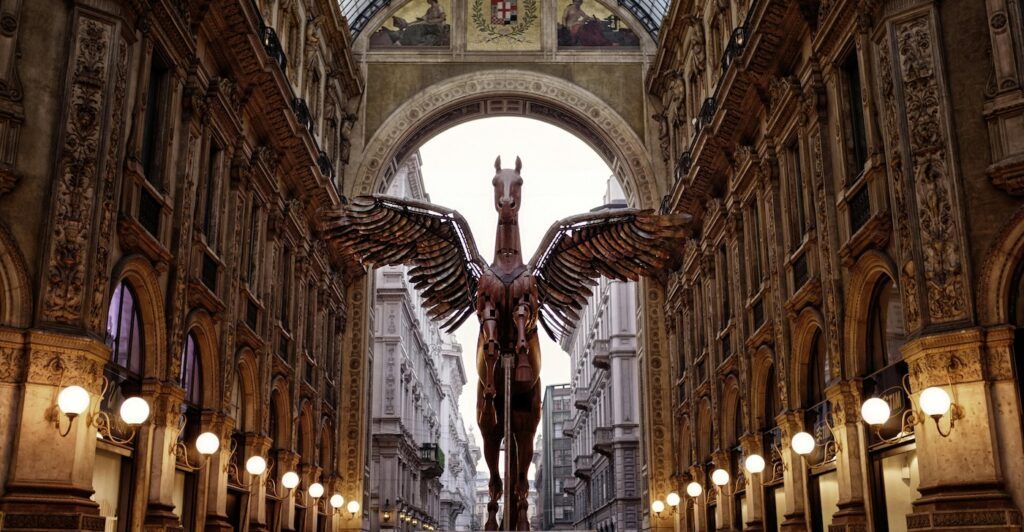 Brown_Horse_Statue_in_Milan_Italy