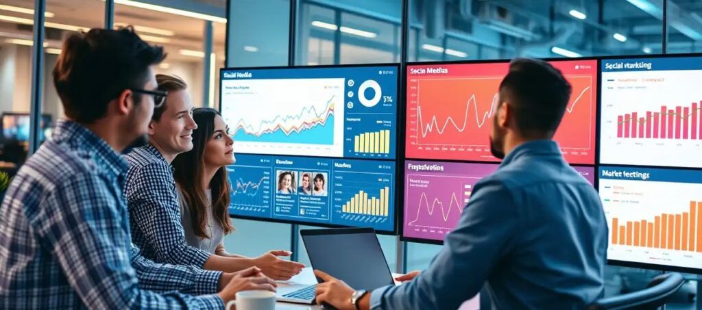 Marketing_Team_Analyzing_Social_Media_Dashboards