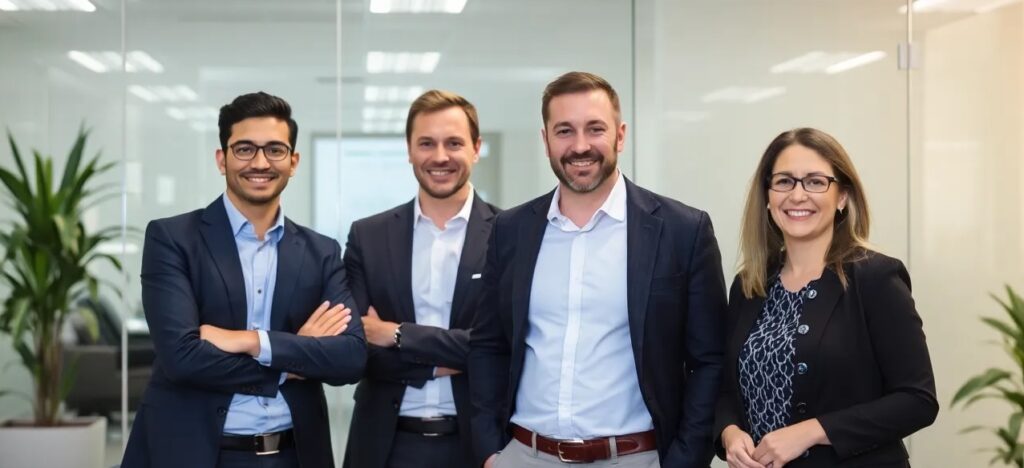 Employees with Clients at Office Employees with Clients at Office