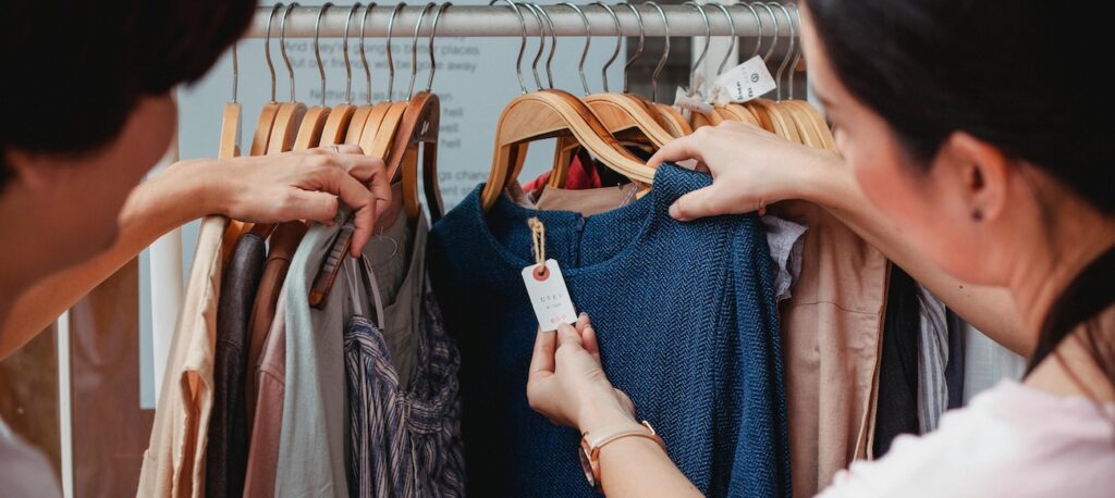 Women Shopping in a Clothing Store Women Shopping in a Clothing Store