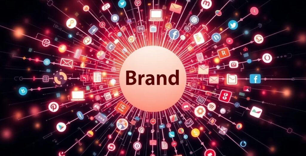 A Brand at the center surrounded by an explosive expansion of touchpoints A Brand at the center surrounded by an explosive expansion of touchpoints