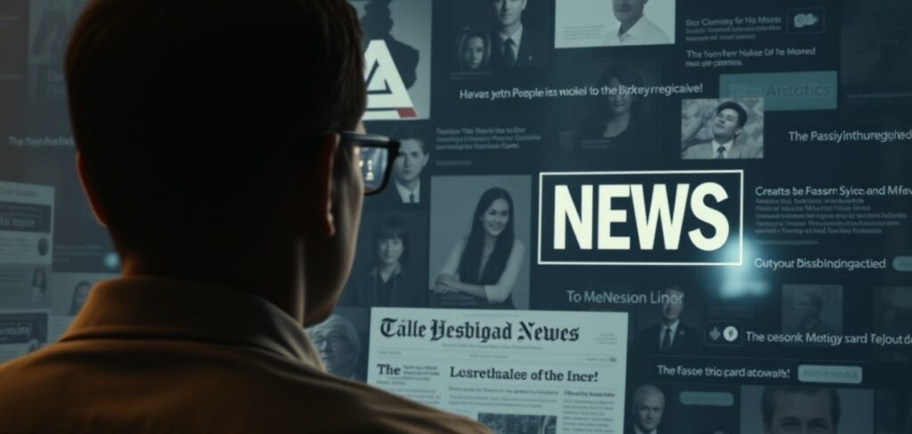 A person viewing a news headline