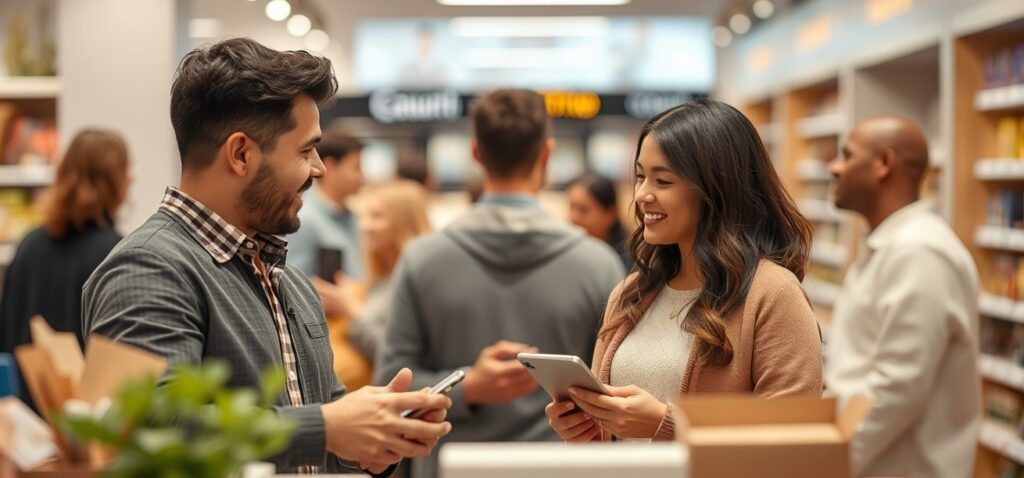 Customers confidently choosing a premium-priced product among cheaper alternatives