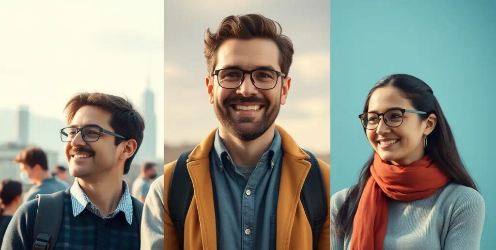 Different Style of Customers in 3 Split different scene Different Style of Customers in 3 Split different scene