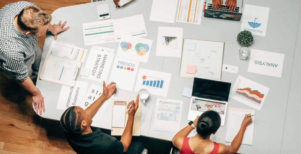 Overhead Shot of People in a Meeting