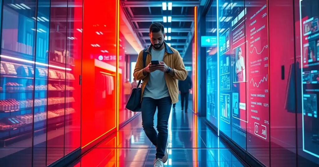 A-Man-Walking-Through-Physical-Digital-Experience