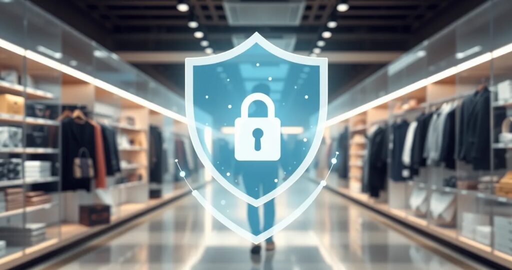 A conceptual image about customer data privacy in a Phygital store