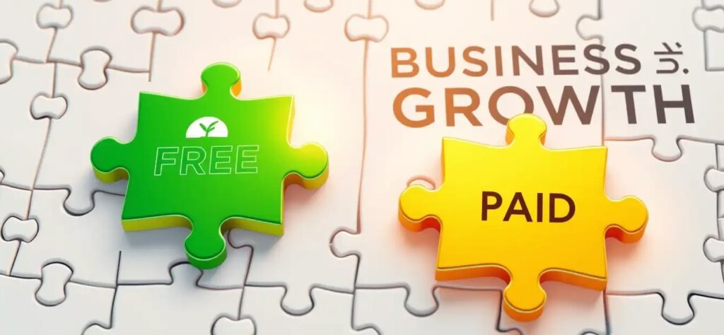 A final stylized puzzle piece being perfectly placed into a larger, complex %22BUSINESS GROWTH%22 puzzle board
