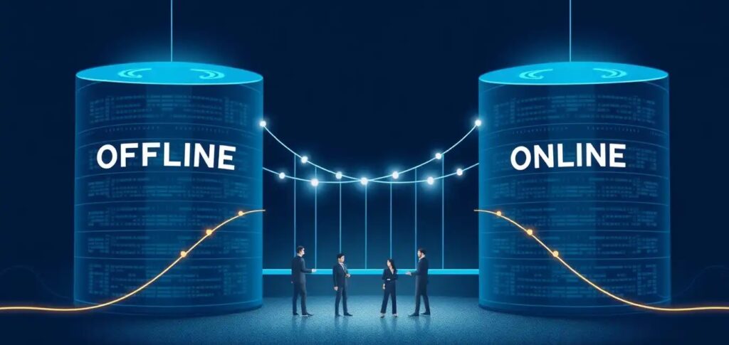A metaphorical illustration of two massive, distinct, and disconnected data silos