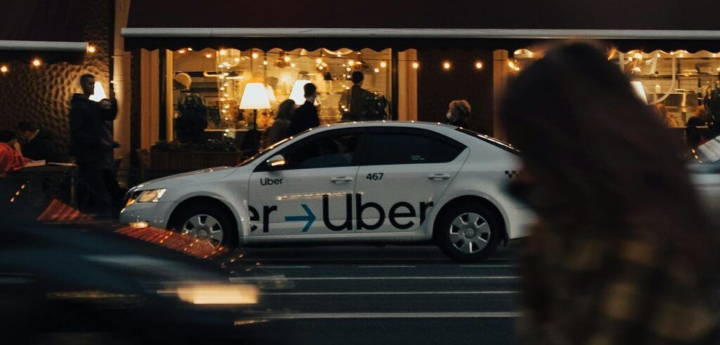 Picture of Uber Car at Night