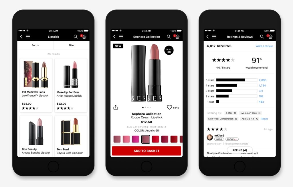 Sephora-Application-User-Interface