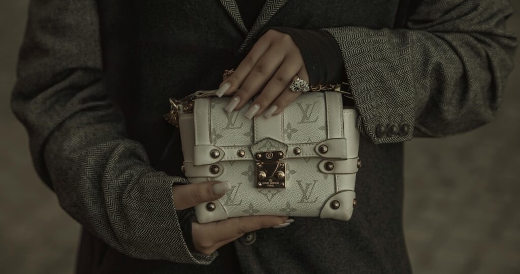 Woman Holding a Luxury Louis Vuitton Bag