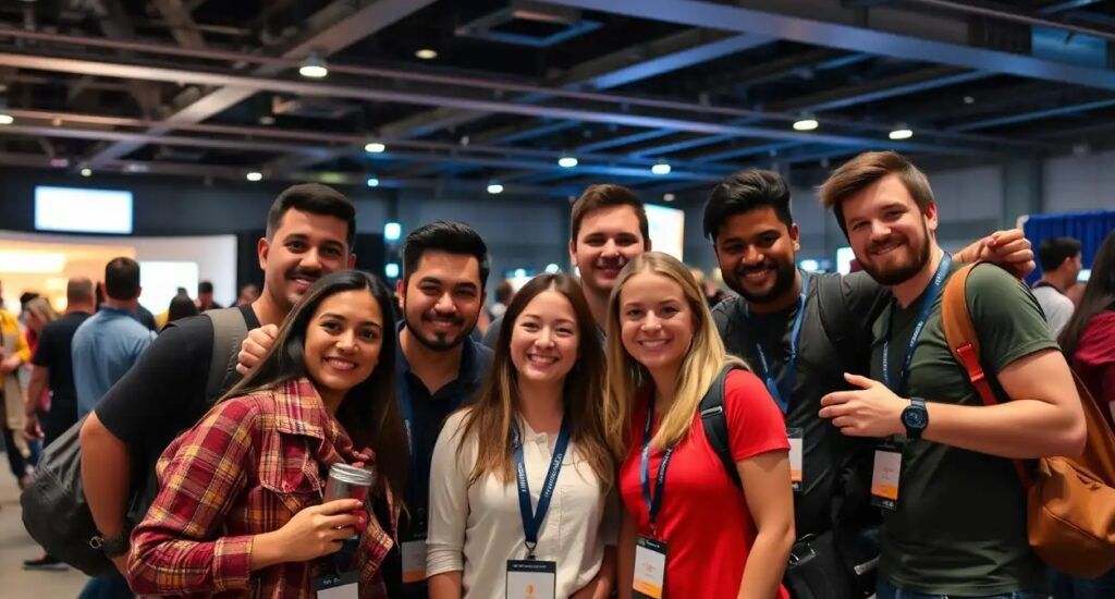 a group of customers joining event and taking picture together