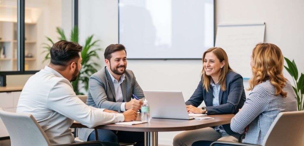 customer meeting with company