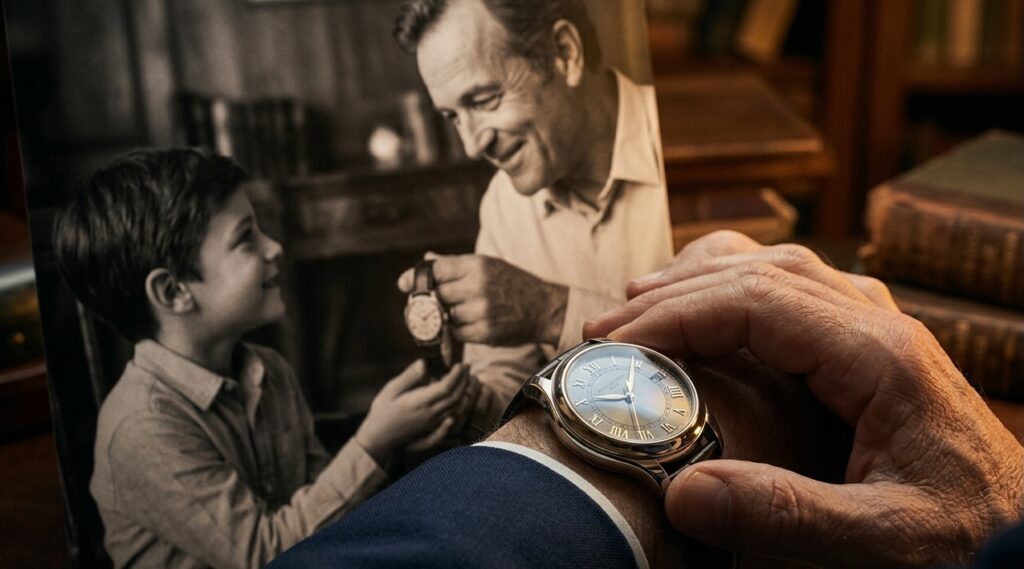 A cinematic close-up of a high-end luxury watch campaign