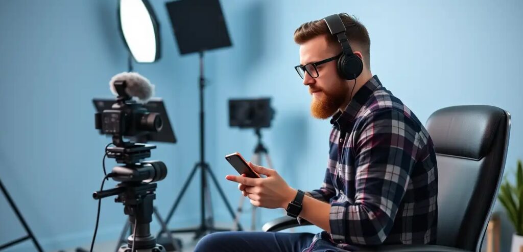 it influencer man review gadgets in studio it influencer man review gadgets in studio