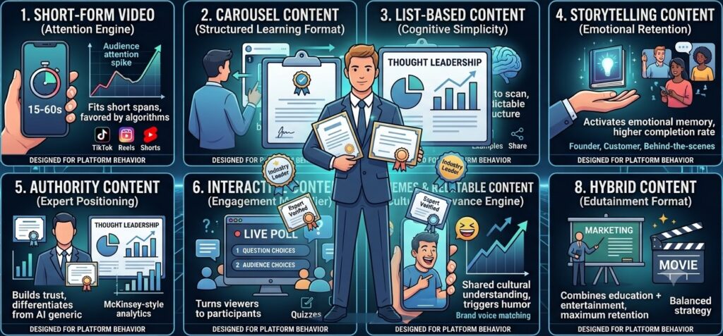 8 Content Formats Infographic