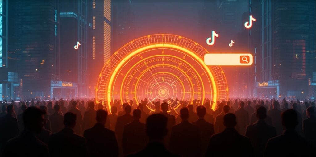 A-wide-visual-of-a-massive-glowing-digital-radar-scanning-through-a-crowd-of-abstract-human-silhouettes-in-a-futuristic-city