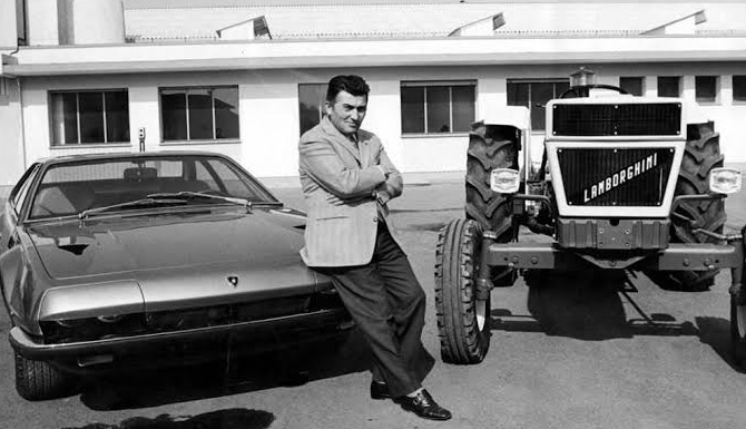 Ferruccio Lamborghini with Lamborghini Trattori Ferruccio Lamborghini with Lamborghini Trattori