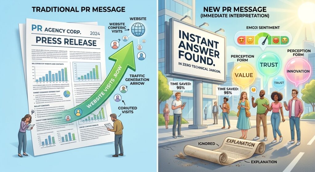 split conceptual photograph of traditional pr and new pr message split conceptual photograph of traditional pr and new pr message