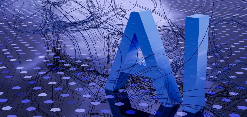 AI on dark blue background AI on dark blue background