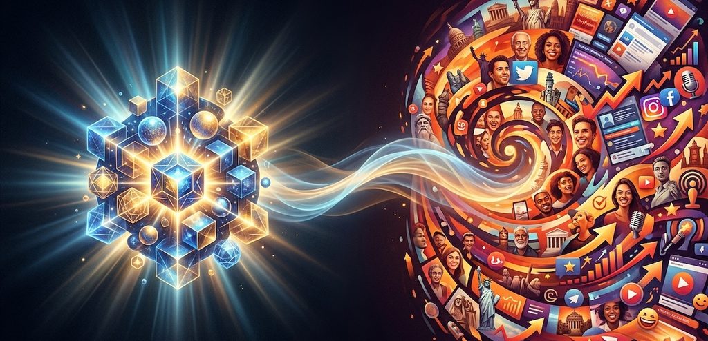 A striking conceptual portrait, dual composition