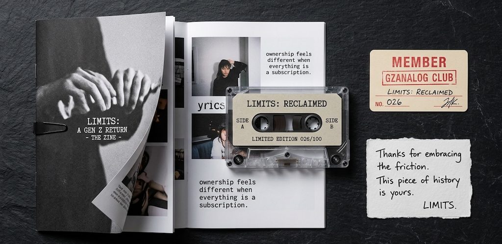 Flat-lay product photography of a limited-edition music album release package